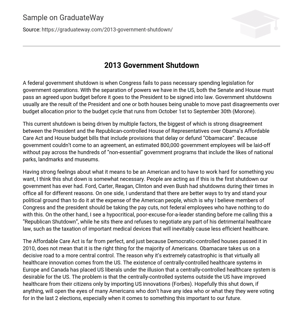 2013 Government Shutdown