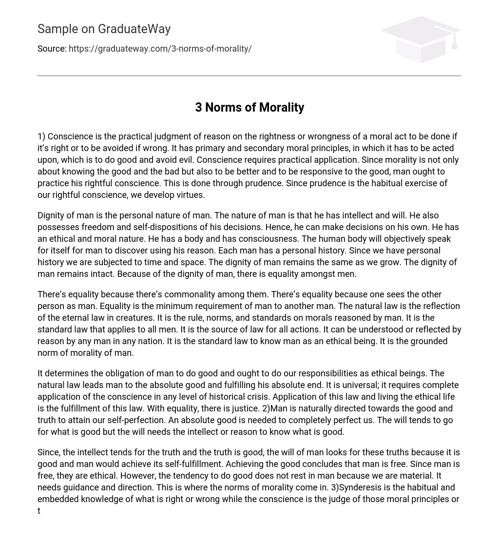 essay on morality 400 words