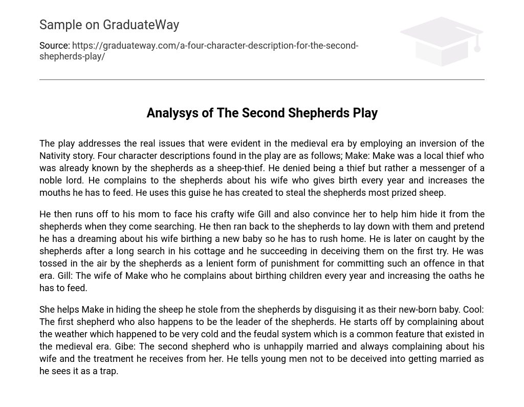 Analysys of The Second Shepherds Play Analysis