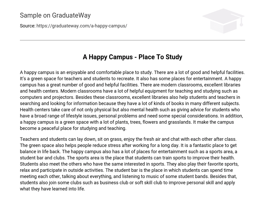 A Happy Campus – Place To Study