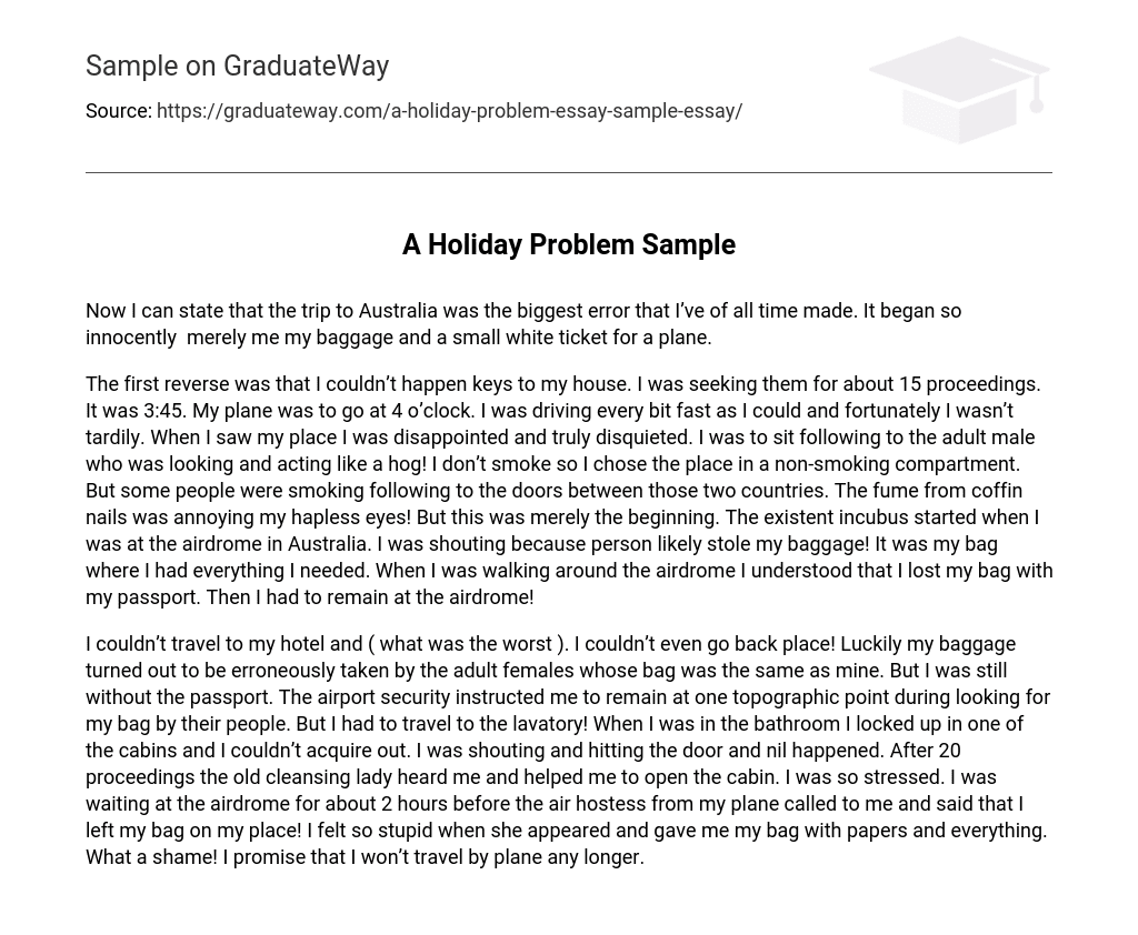 A Holiday Problem Sample