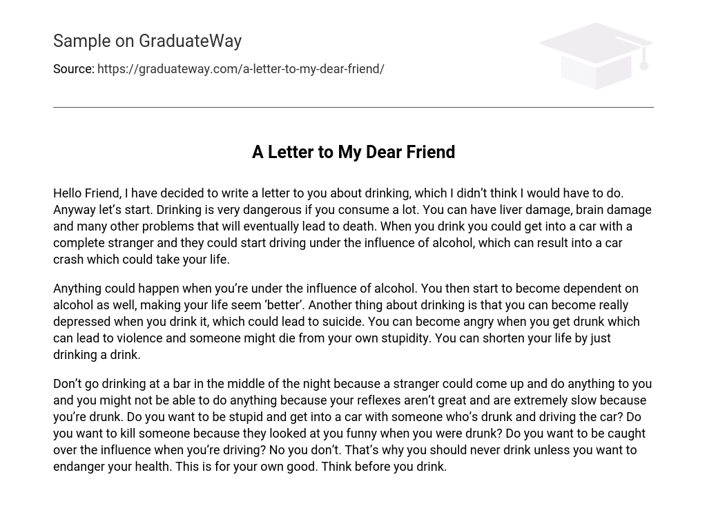 A Letter to My Dear Friend