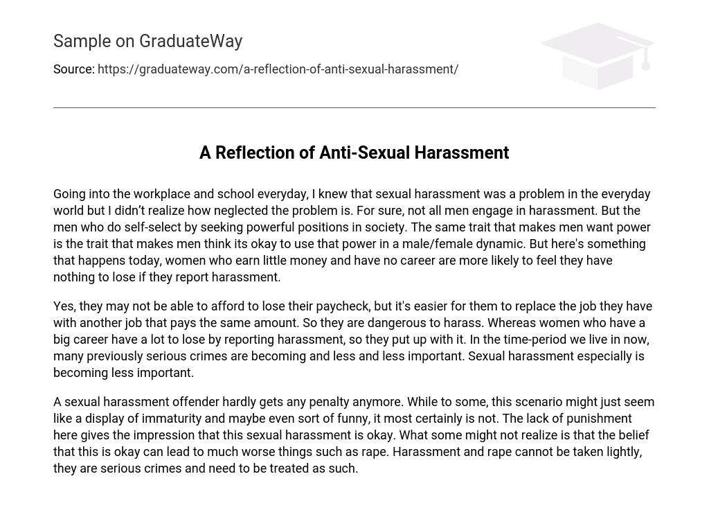 sexual harassment essay examples