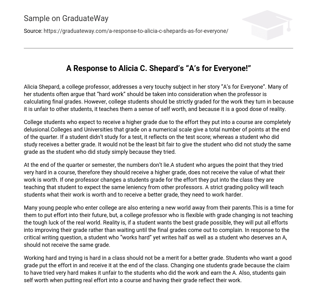 A Response to Alicia C. Shepard’s “A’s for Everyone!”