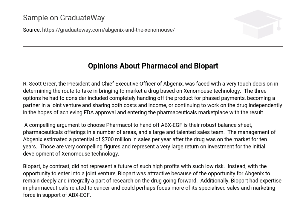 Opinions About Pharmacol and Biopart