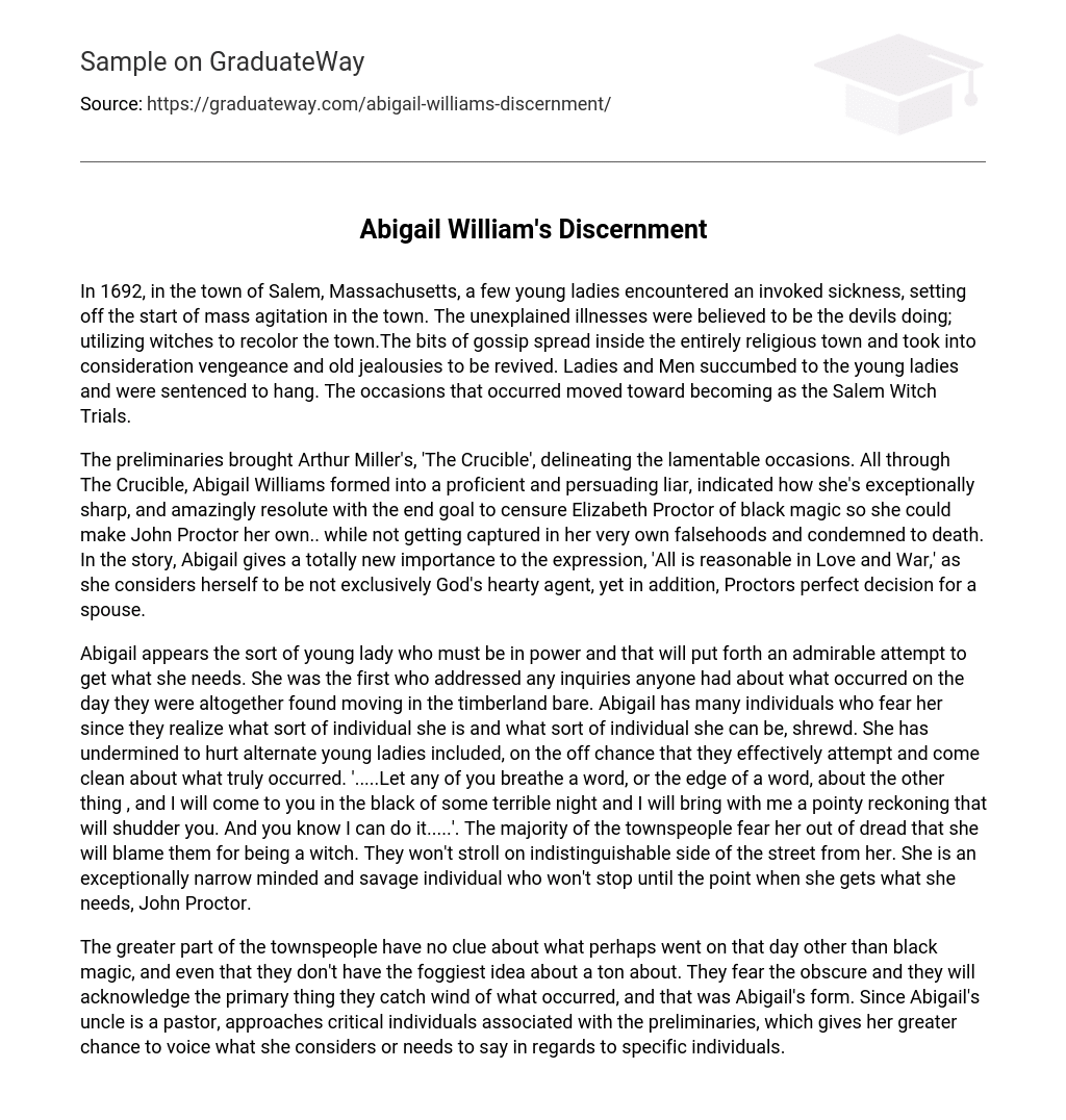 Abigail William’s Discernment