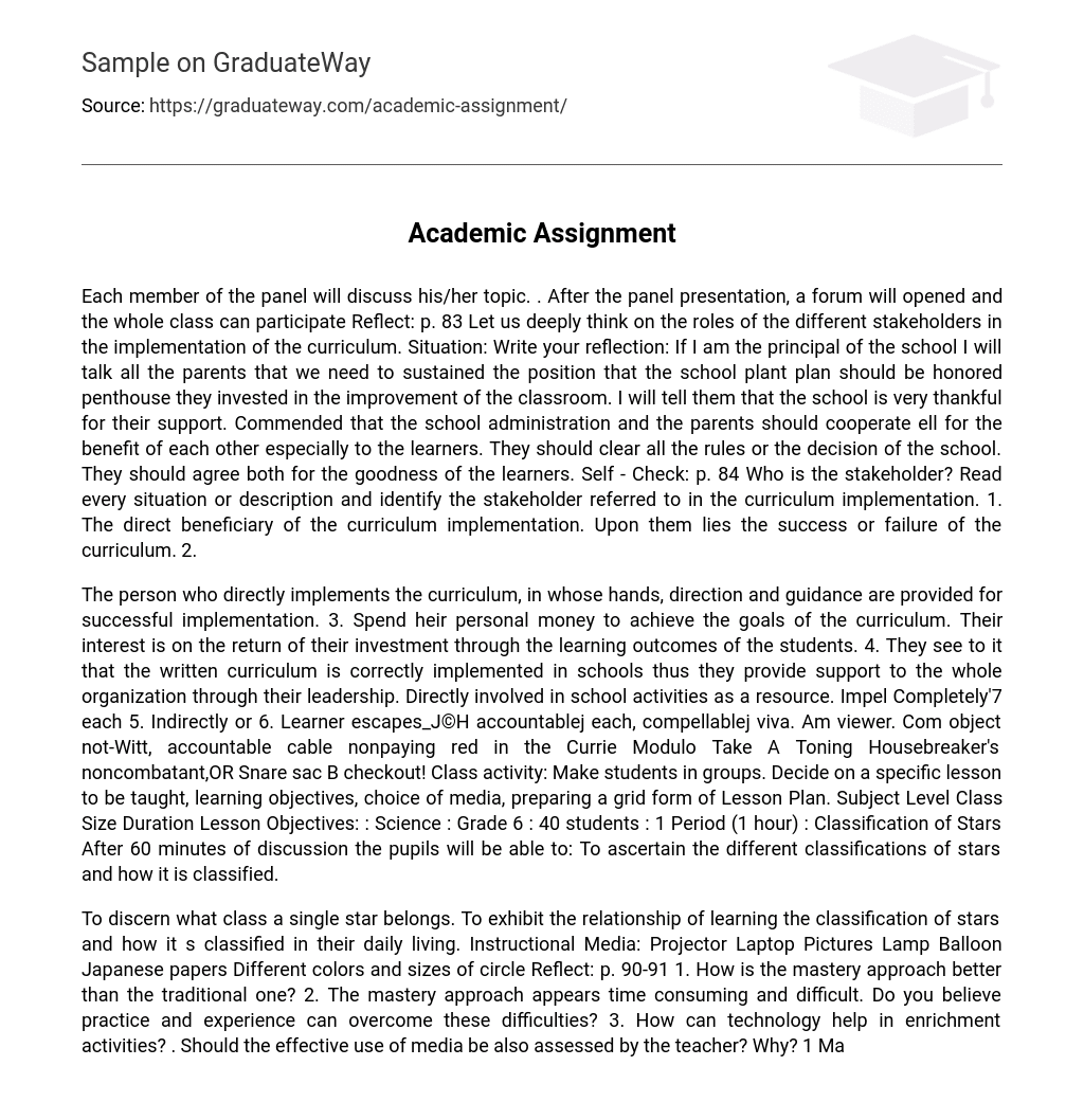 Academic Assignment