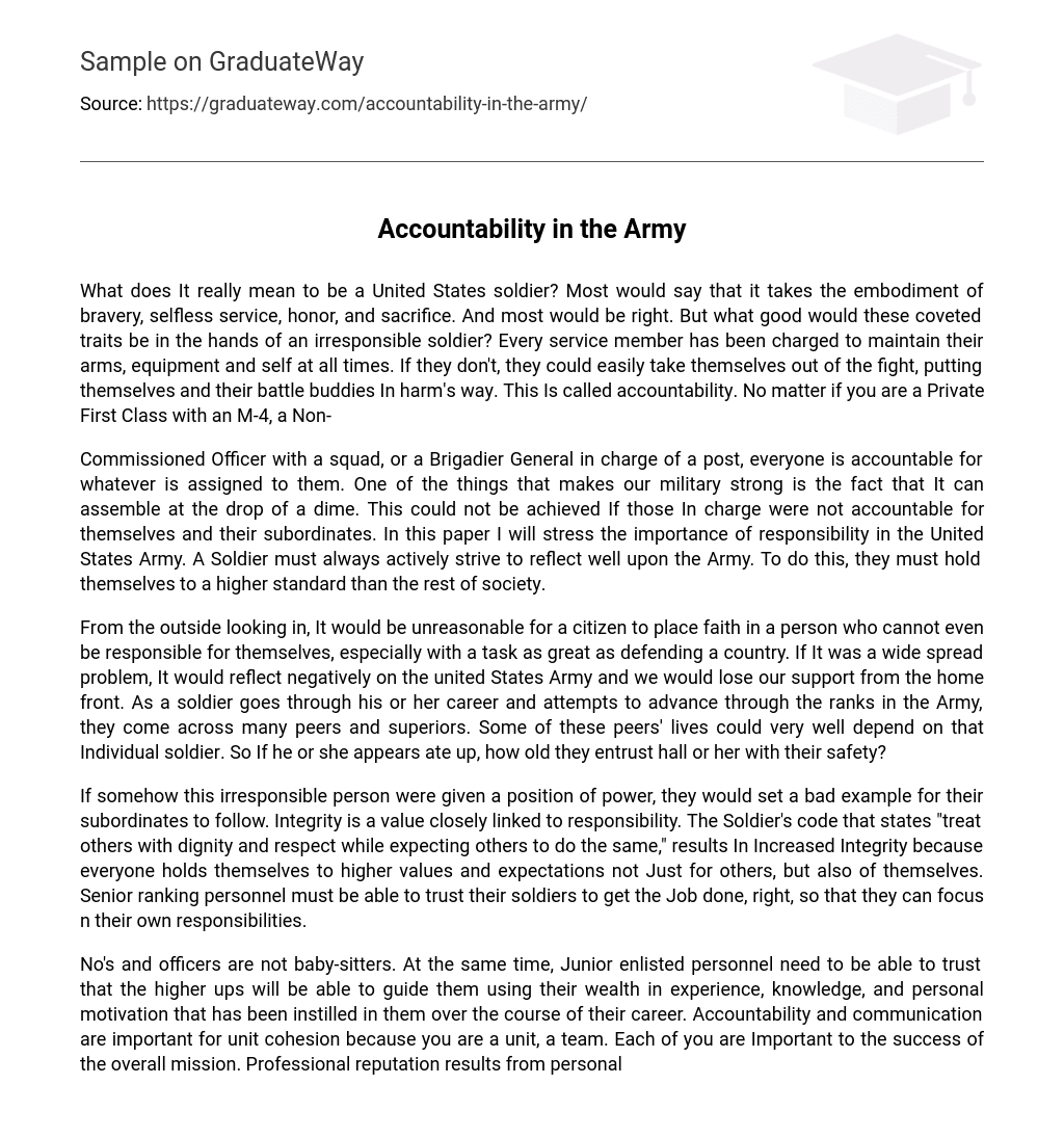 Accountability in the Army