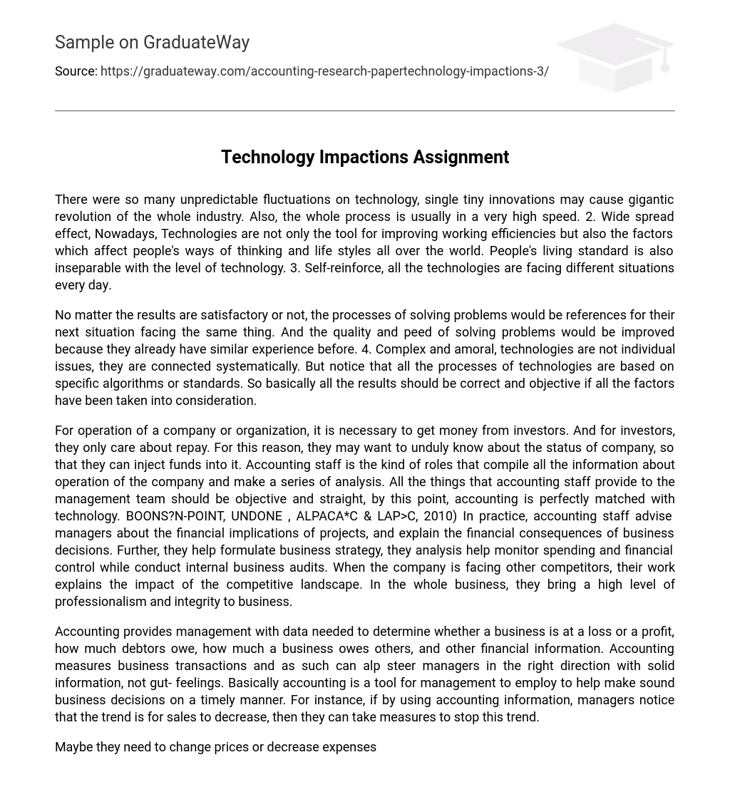 Technology Impactions Assignment