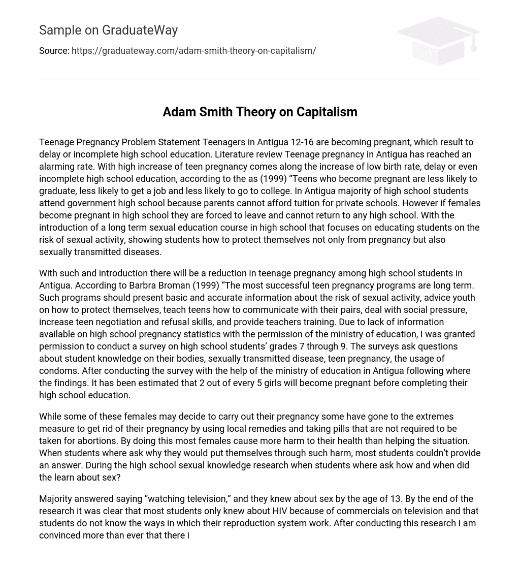 Adam Smith Theory on Capitalism