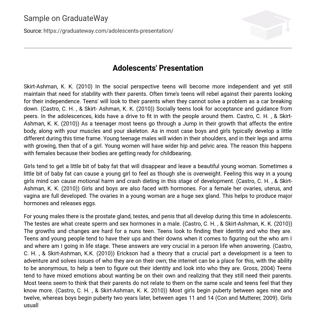 Adolescents’ Presentation