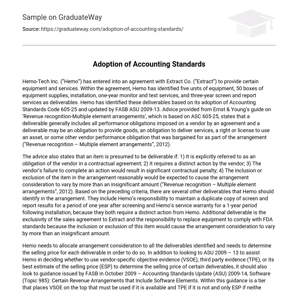 Adoption of Accounting Standards