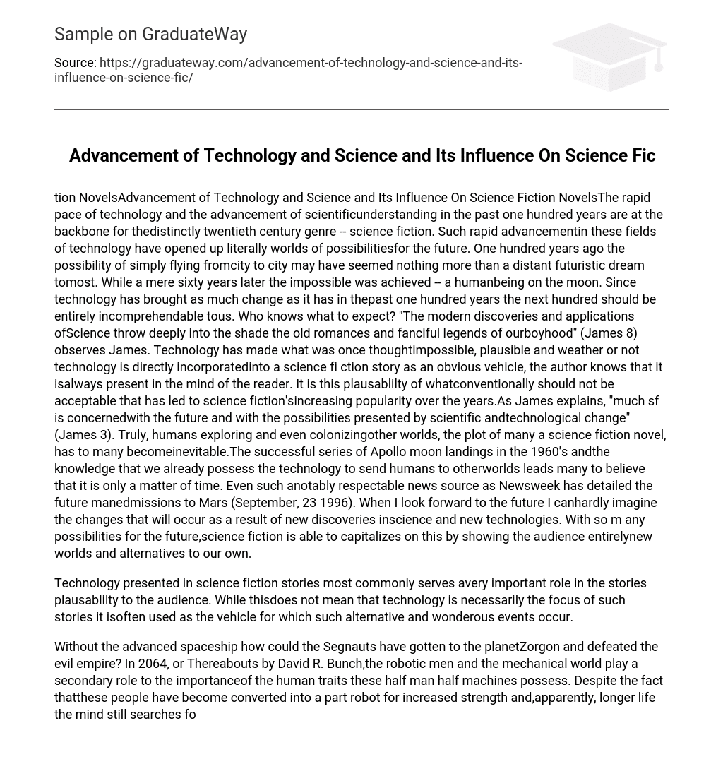 Advancement of Technology and Science