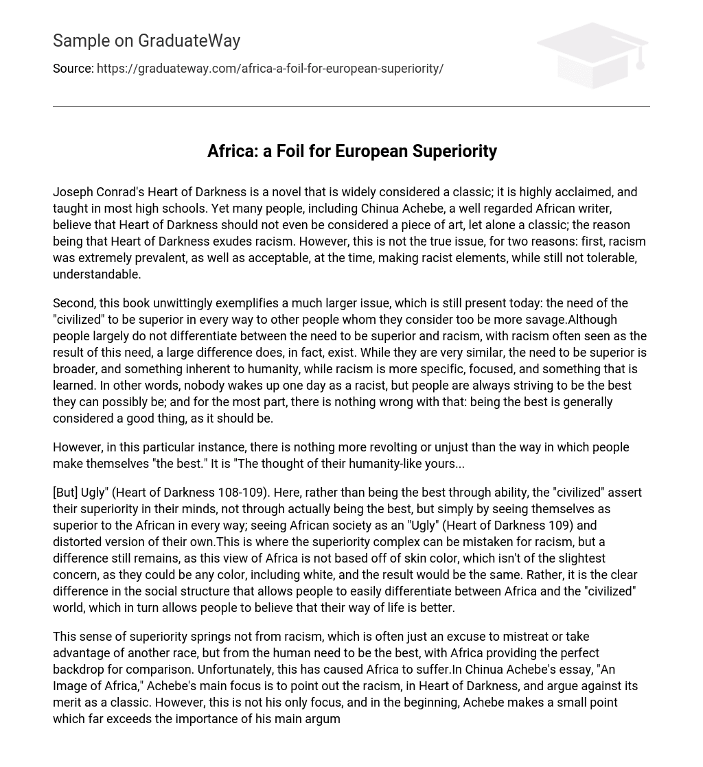 Africa: a Foil for European Superiority