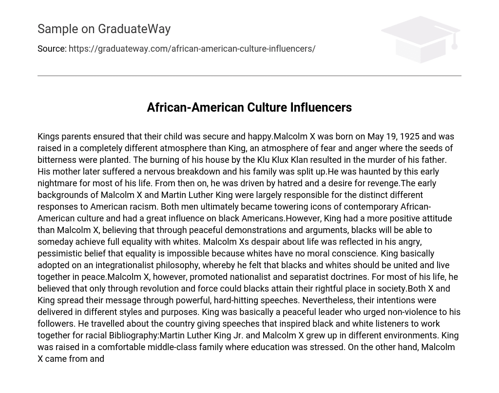 African-American Culture Influencers