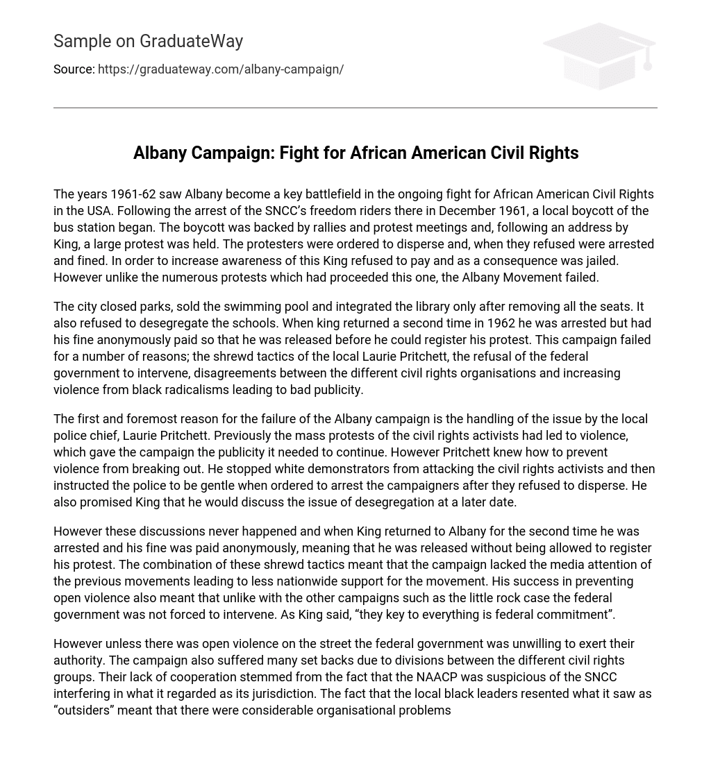 Albany Campaign: Fight for African American Civil Rights