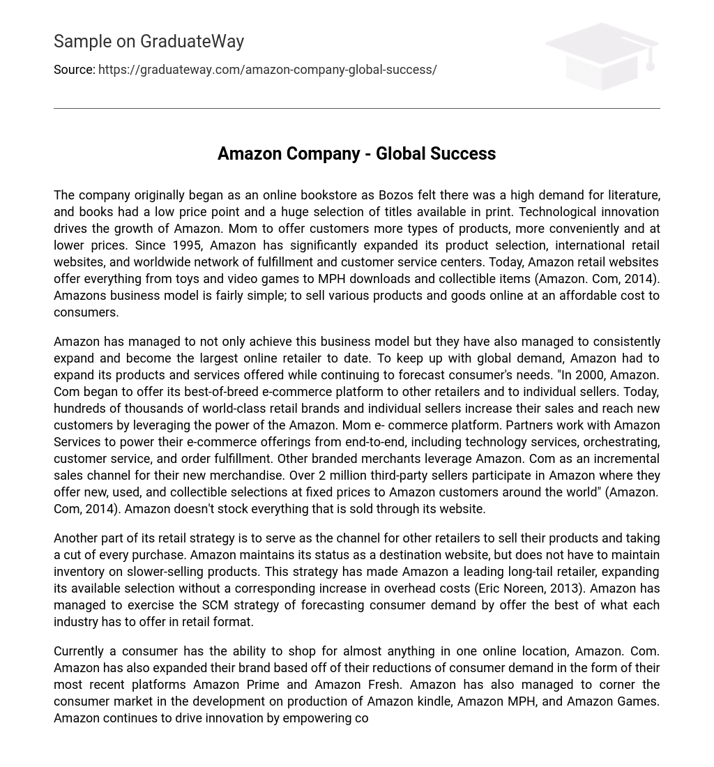 Amazon Company – Global Success