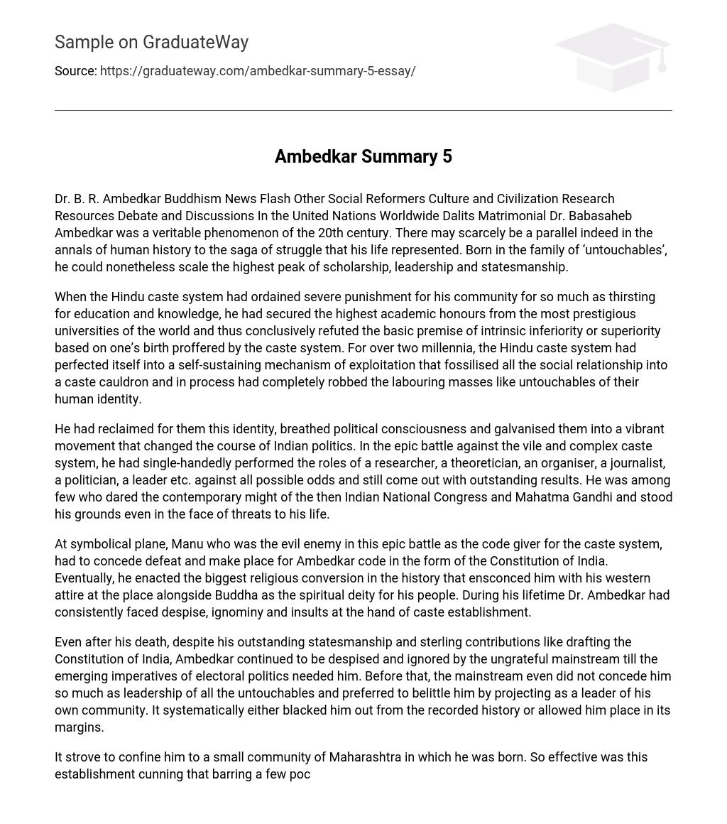 Ambedkar Summary 5