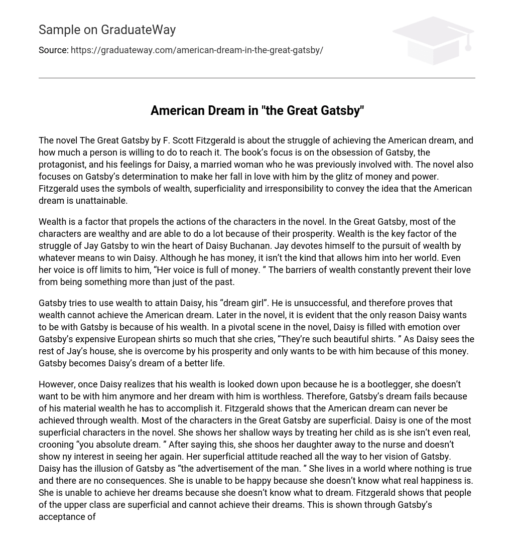 the great gatsby american dream essay pdf