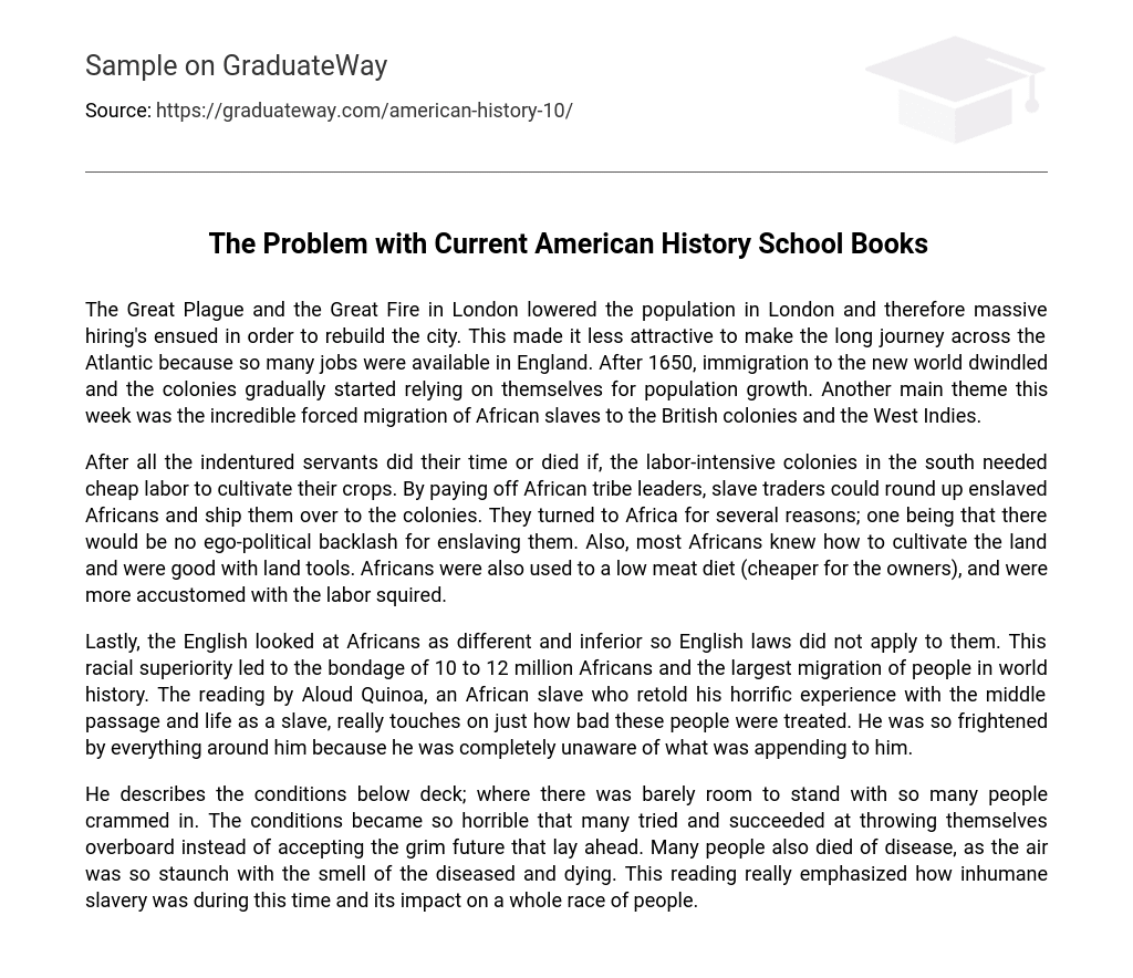 The Problem with Current American History School Books