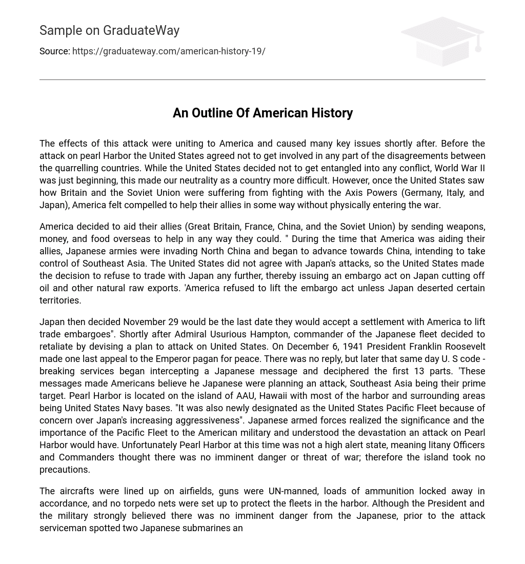 An Outline Of American History