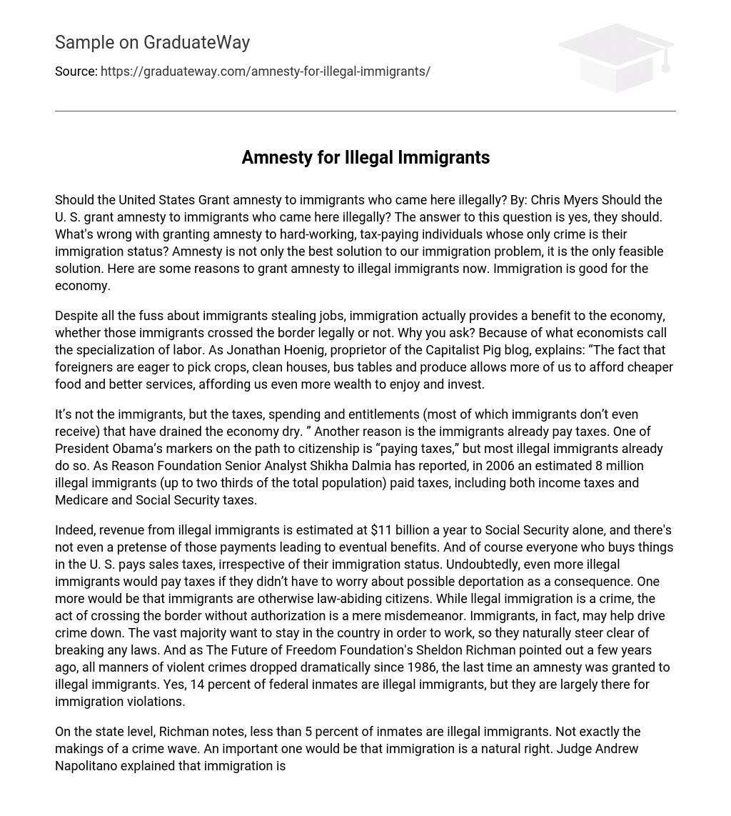 Amnesty for Illegal Immigrants
