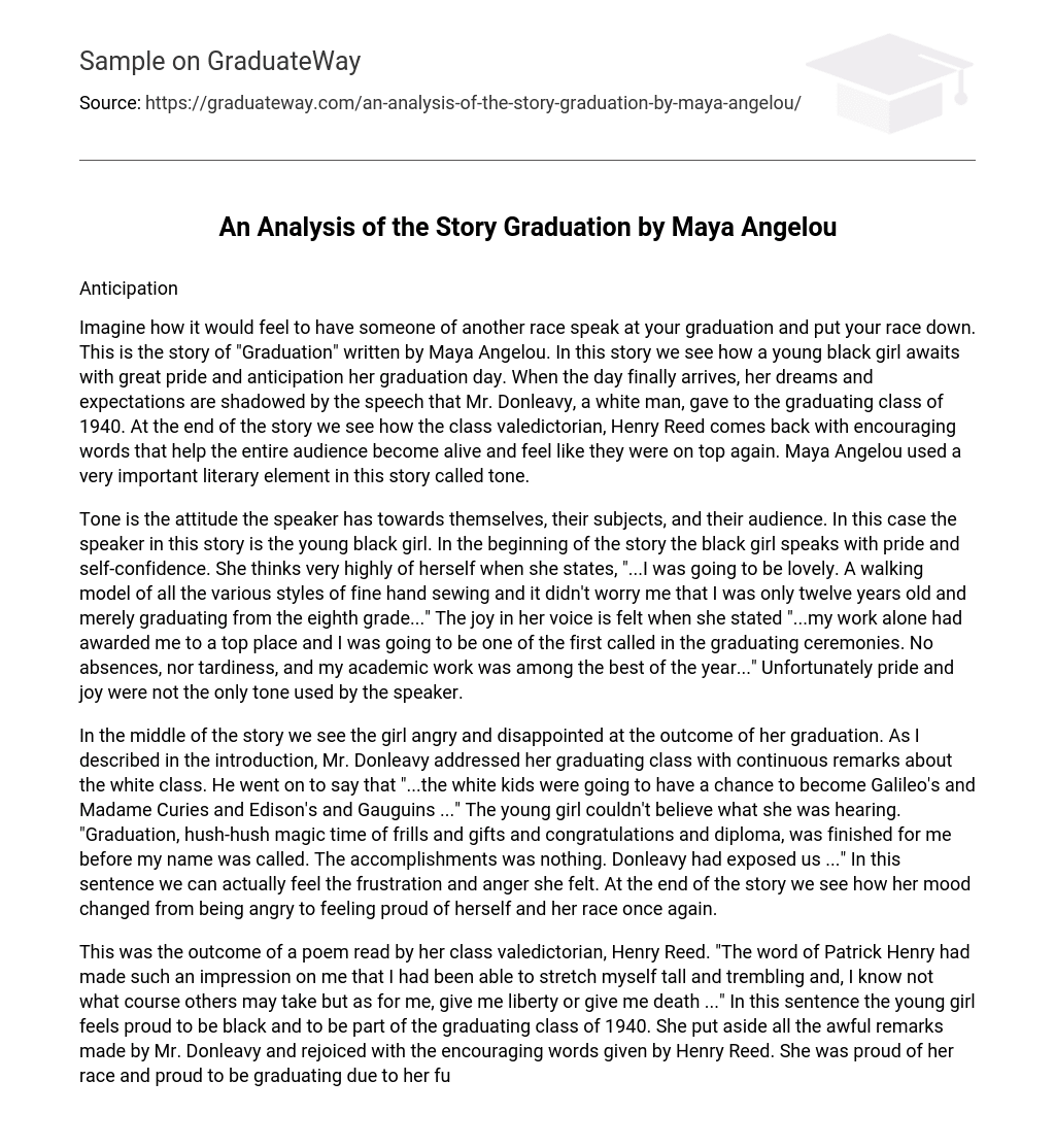 essay on graduation by maya angelou