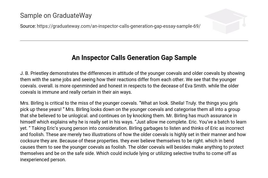An Inspector Calls Generation Gap Sample