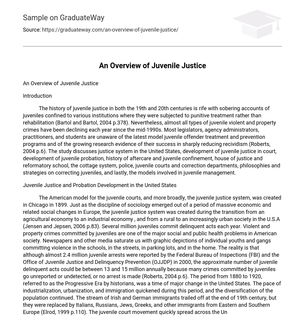 juvenile justice argumentative essay