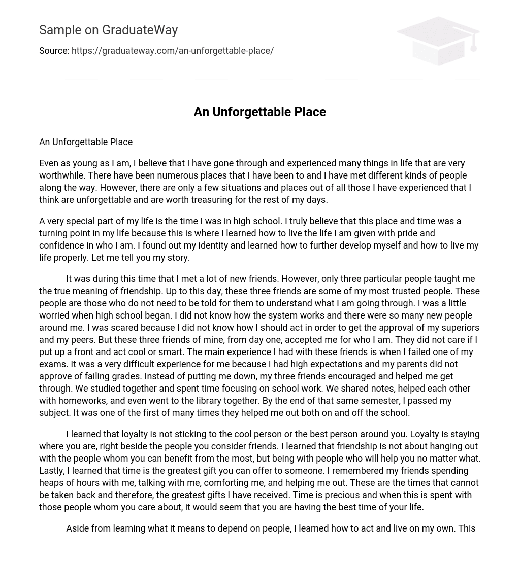 my unforgettable vacation essay