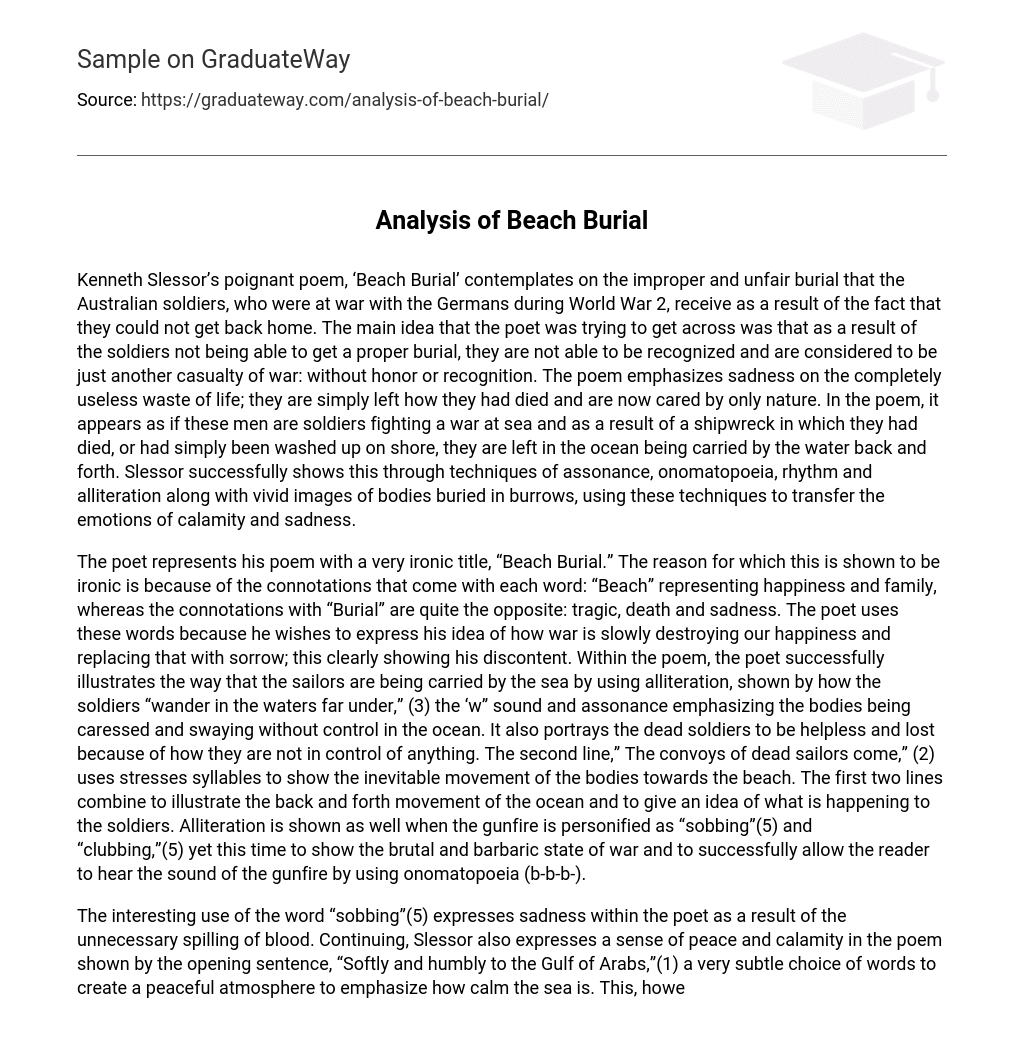 Analysis of Beach Burial