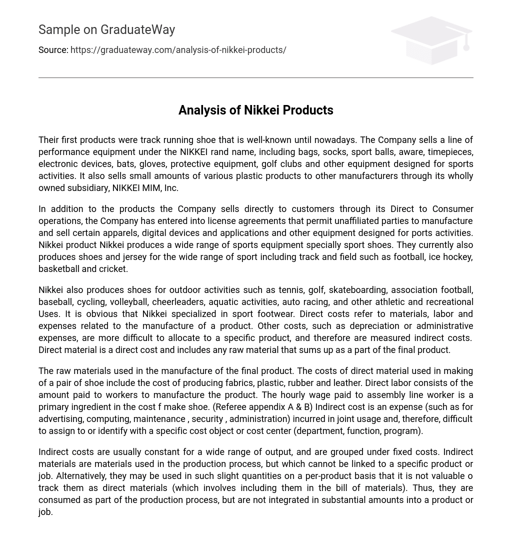 Analysis of Nikkei Products