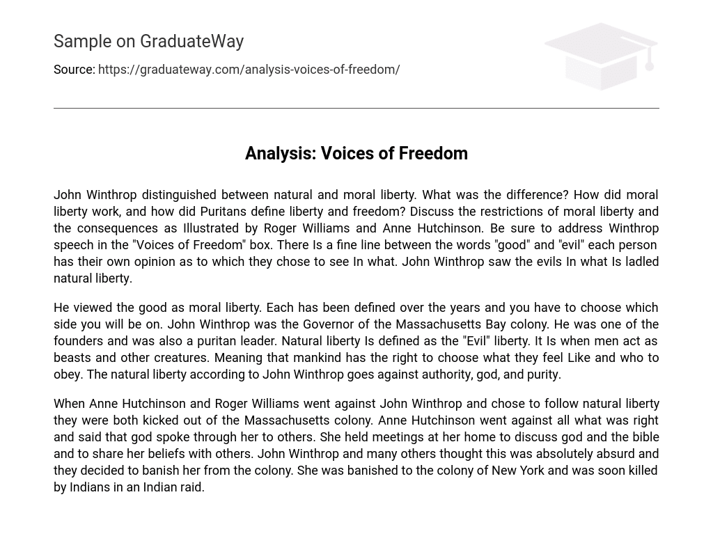 Analysis: Voices of Freedom