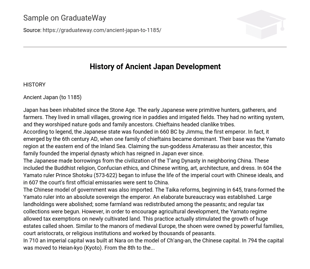 History of Ancient Japan Development