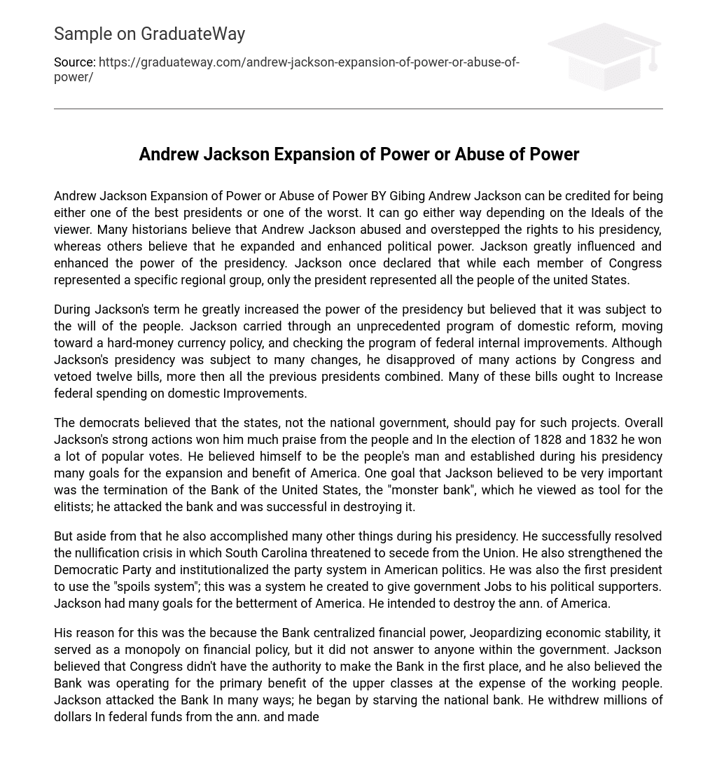 abuse of power essay in english