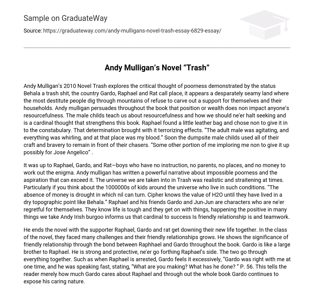 Andy Mulligan’s Novel “Trash” Character Analysis