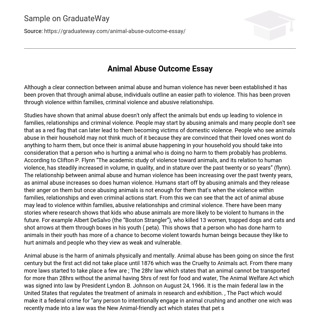 Animal Abuse Outcome Essay