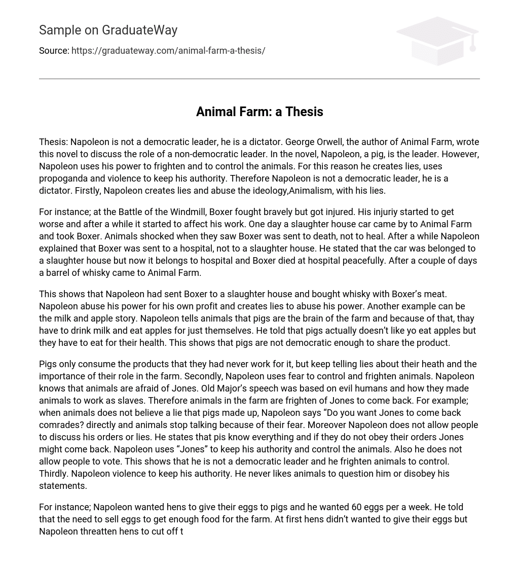 animal farm thesis statement