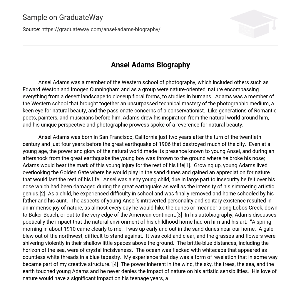 Ansel Adams Biography