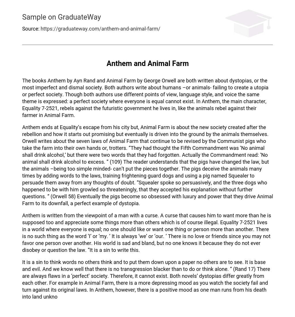 Anthem and Animal Farm