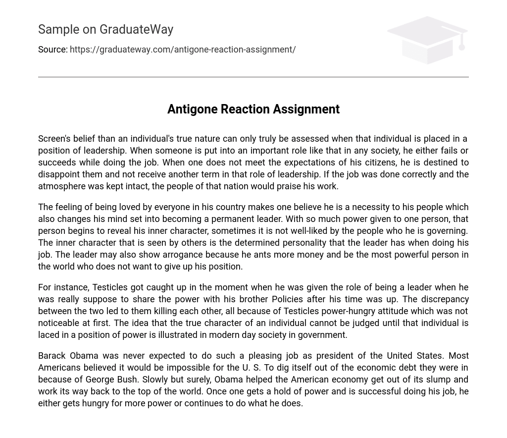 Antigone Reaction Assignment