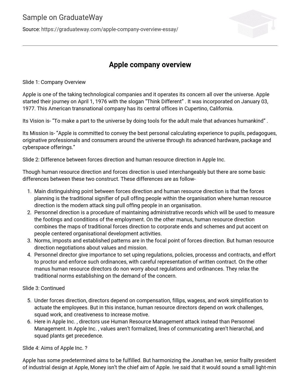 Apple company overview