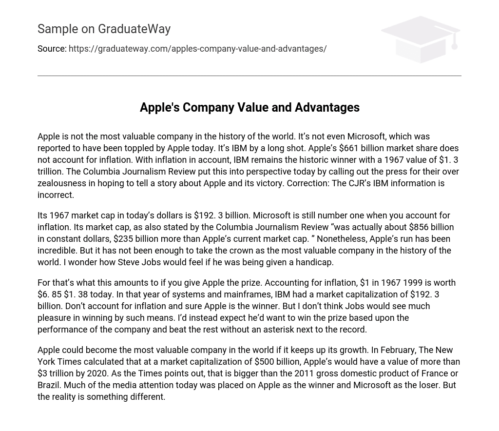 Apple’s Company Value and Advantages