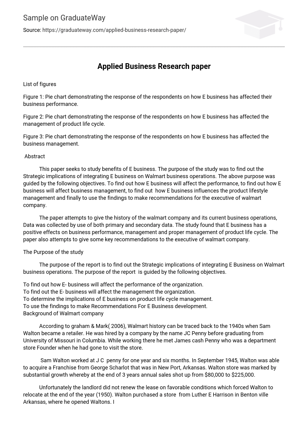 Applied Business Research paper