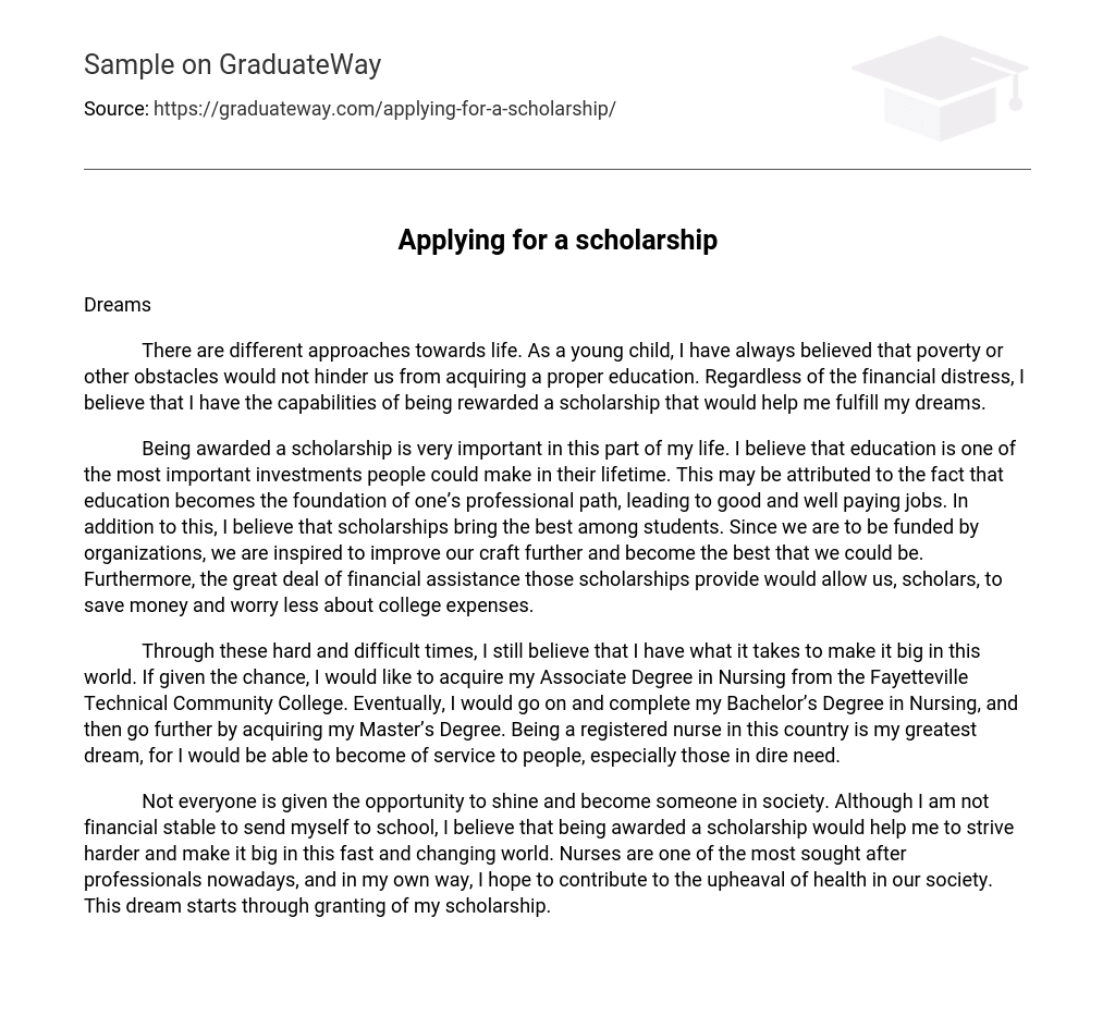 Applying for a scholarship