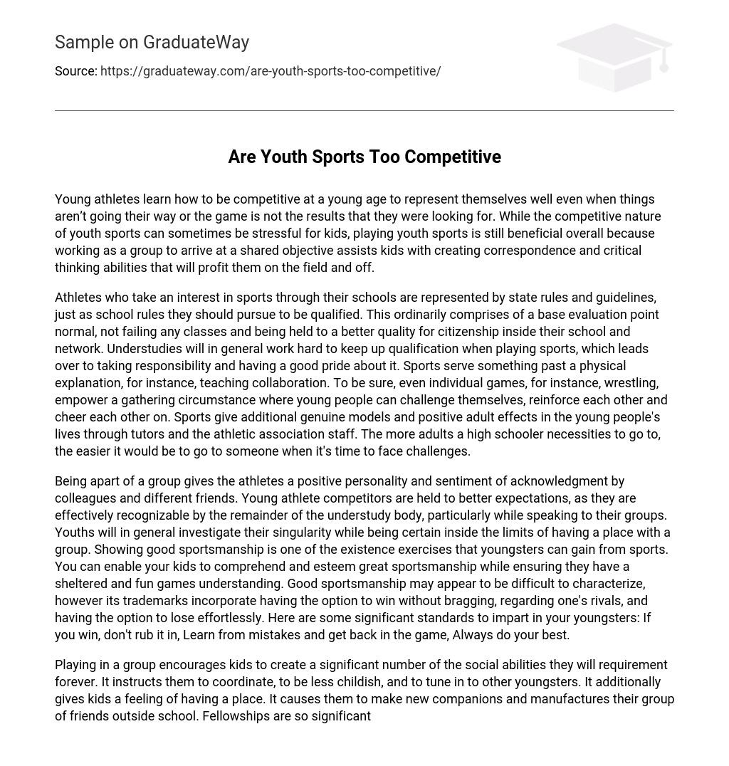 a thesis statement about youth sports