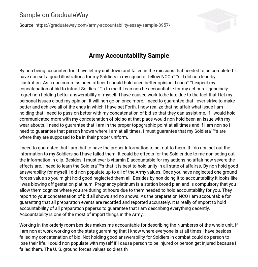Army Accountability Sample