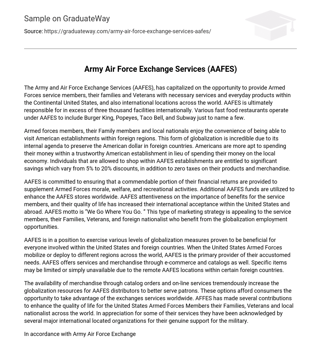 Army Air Force Exchange Services (AAFES)
