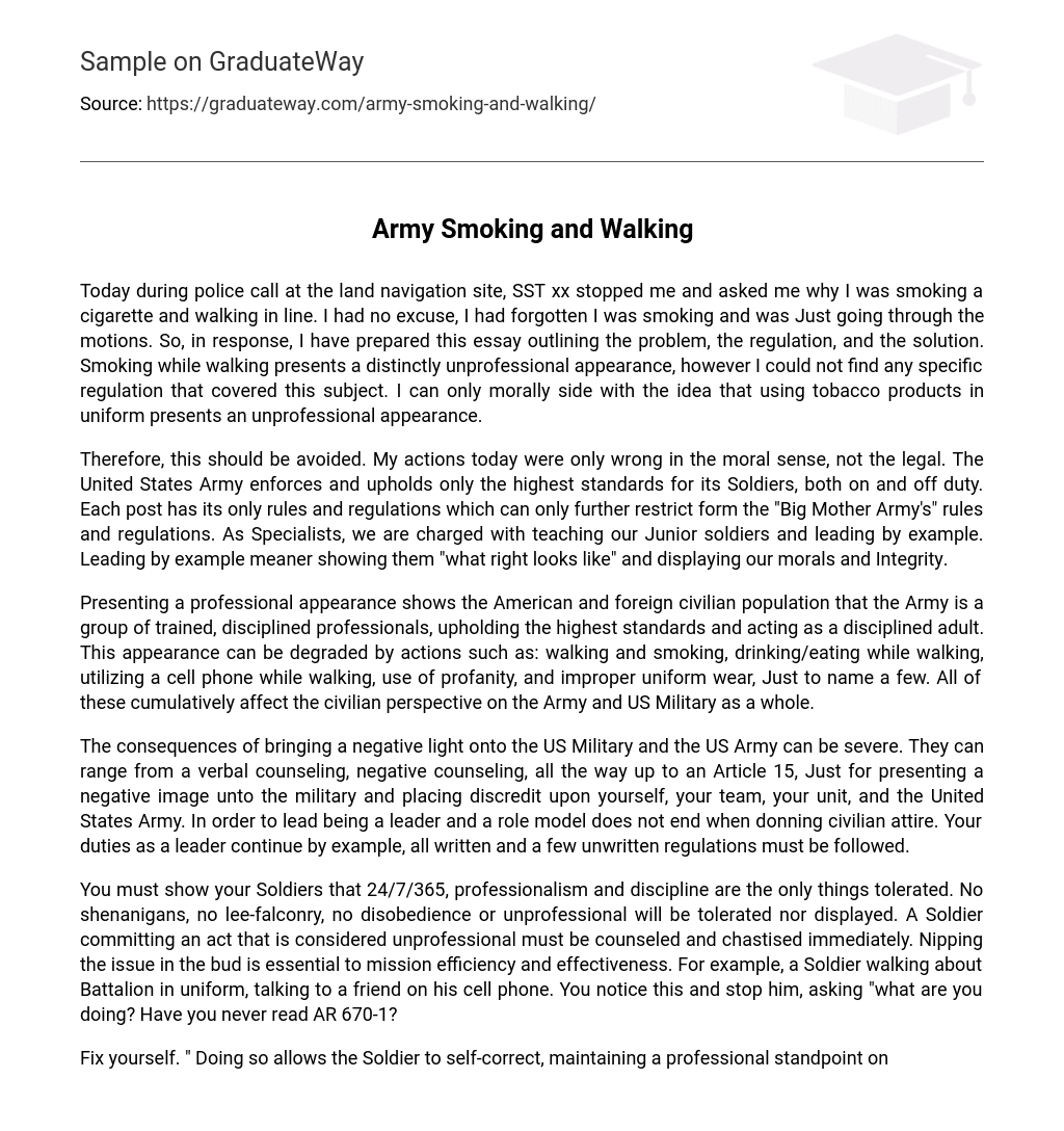 Army Smoking and Walking