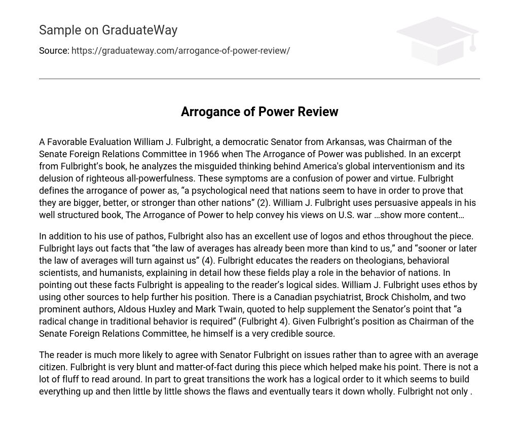 Arrogance of Power Review
